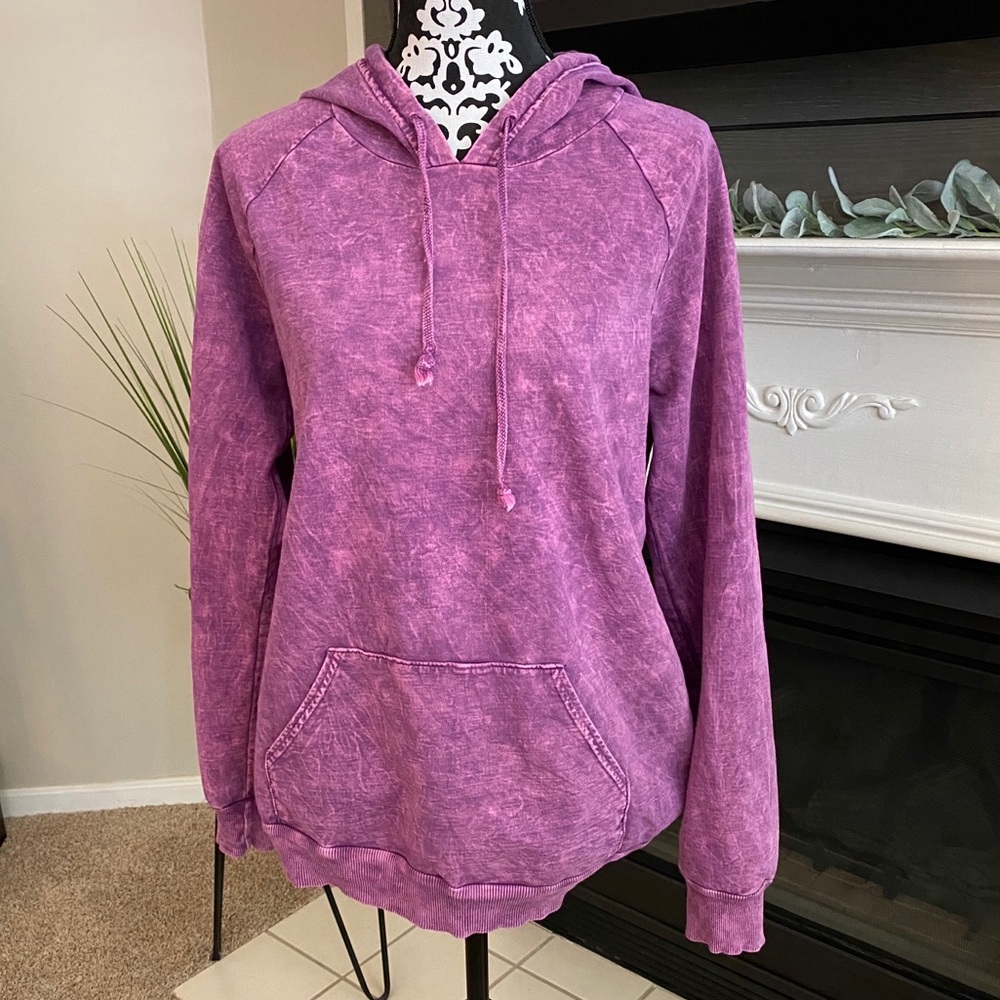 Forever 21 Purple Acid Washed/Tie Dye Hoodie